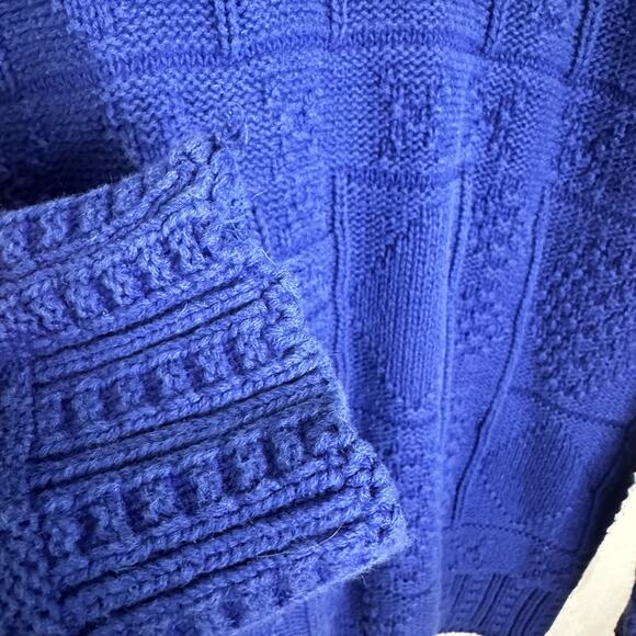 GAP Men's Vintage Blue Chunky Mock Neck Warm Cozy Sweater Size L - Picture 4 of 6